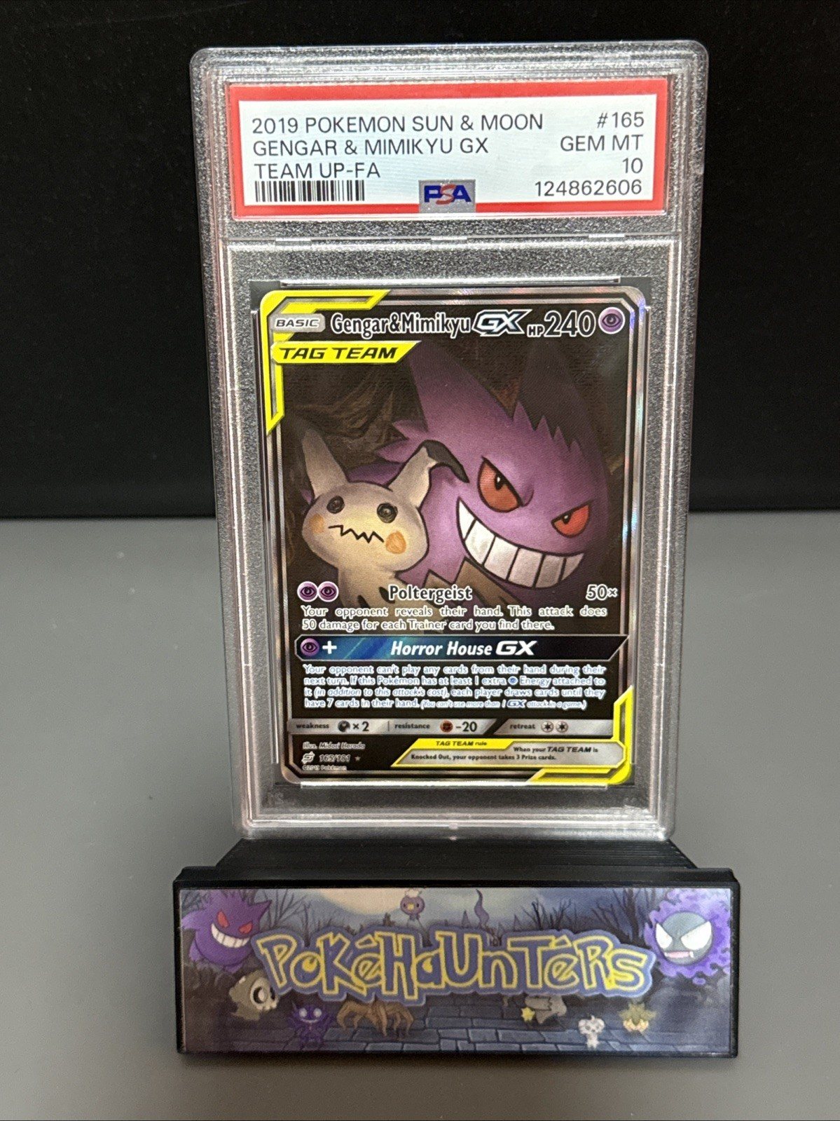 Pokemon Card Gengar & Mimikyu GX 165/181 Sun & Moon Team Up PSA 10 – Photo 2
