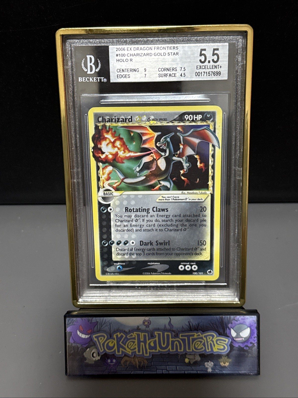 Pokemon Card Charizard Gold Star 100/101 EX Dragon Frontiers Holo BGS 5.5 – Photo 1