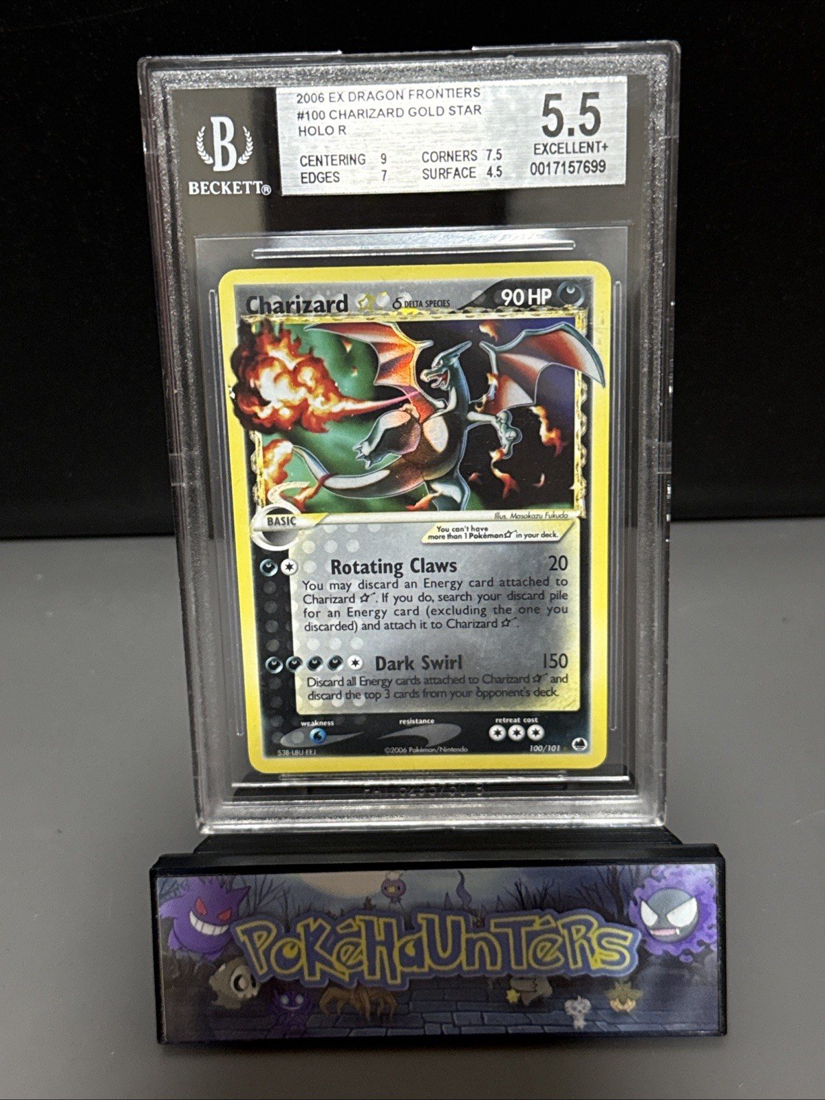 Pokemon Card Charizard Gold Star 100/101 EX Dragon Frontiers Holo BGS 5.5 – Photo 2