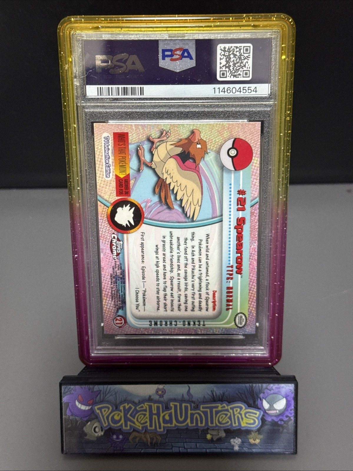 Pokemon Card Spearow #21 Topps Chrome Tekno PSA 10 GEM MINT POP 11 – Photo 2