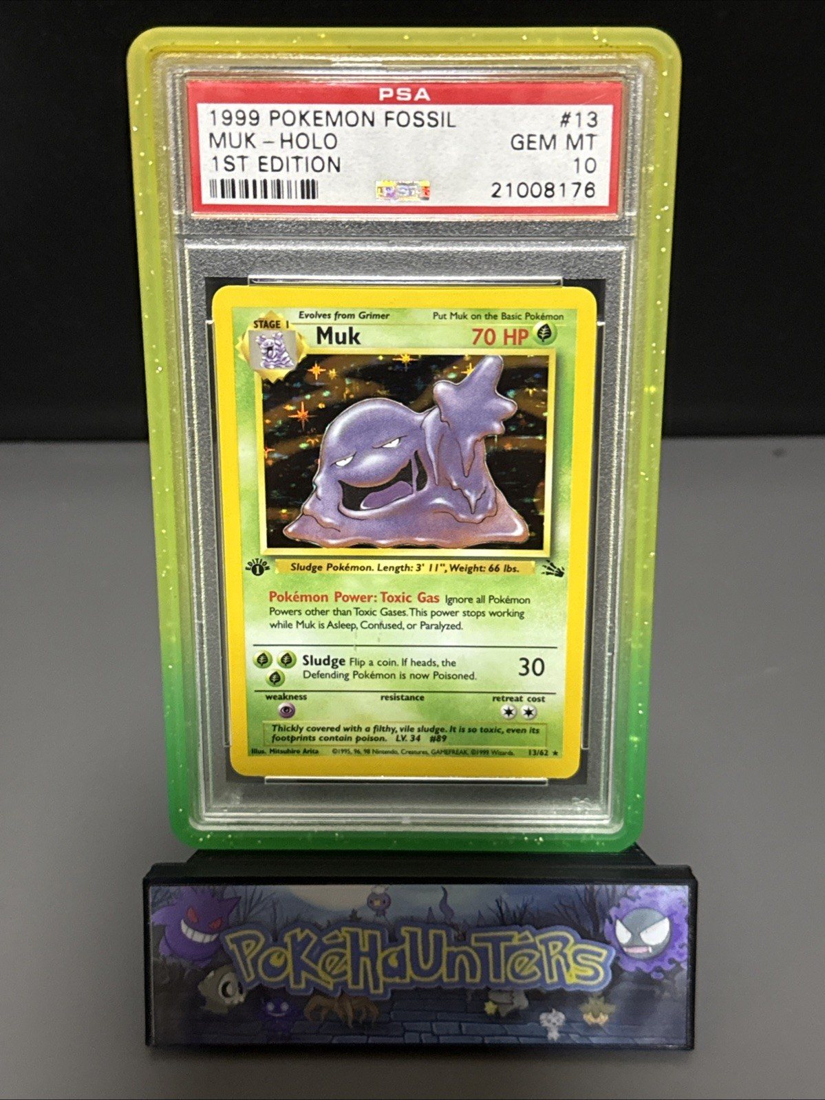 Pokemon Card Muk 13/62 Holo Rare Fossil 1ST EDITION PSA 10 GEM MINT – Photo 1